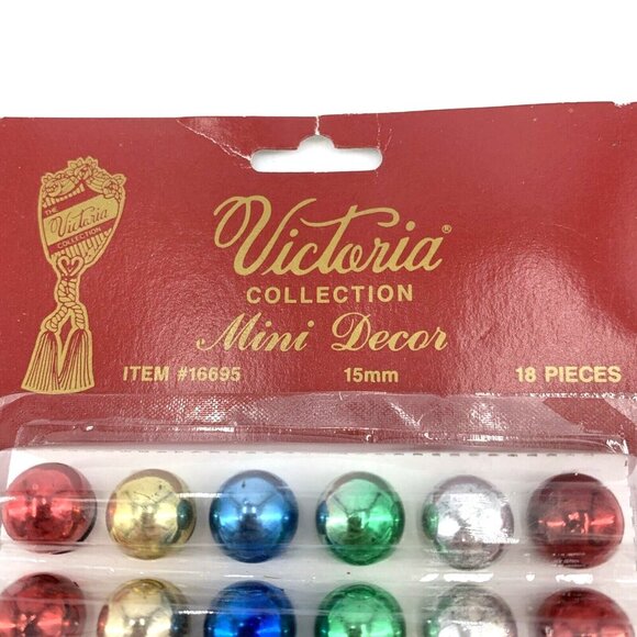 Rauch Miniature Christmas Ornaments Glass 18 pieces 15mm 1/2" NOS Victoria Colle - Picture 3 of 3